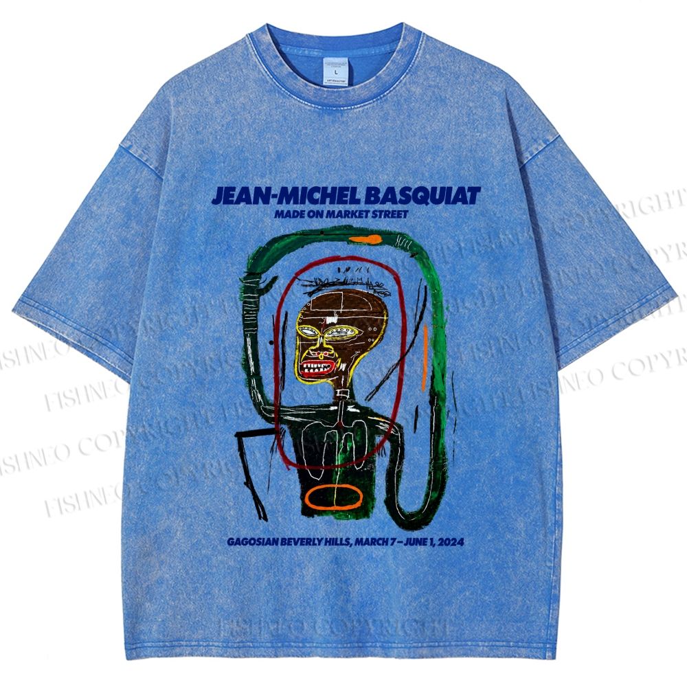 Unisex Jean-Michel Basquiat Flexible Printed Washed Tee