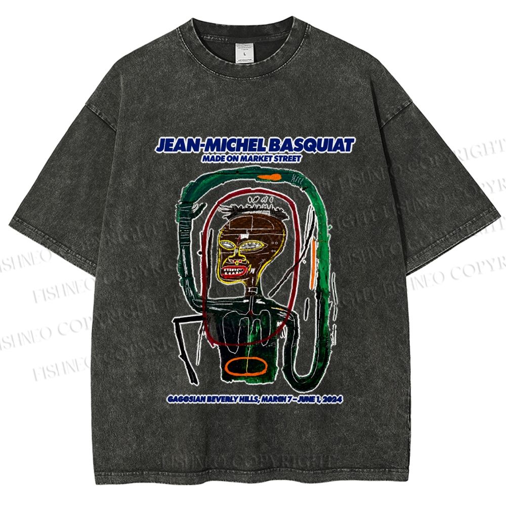 Unisex Jean-Michel Basquiat Flexible Printed Washed Tee
