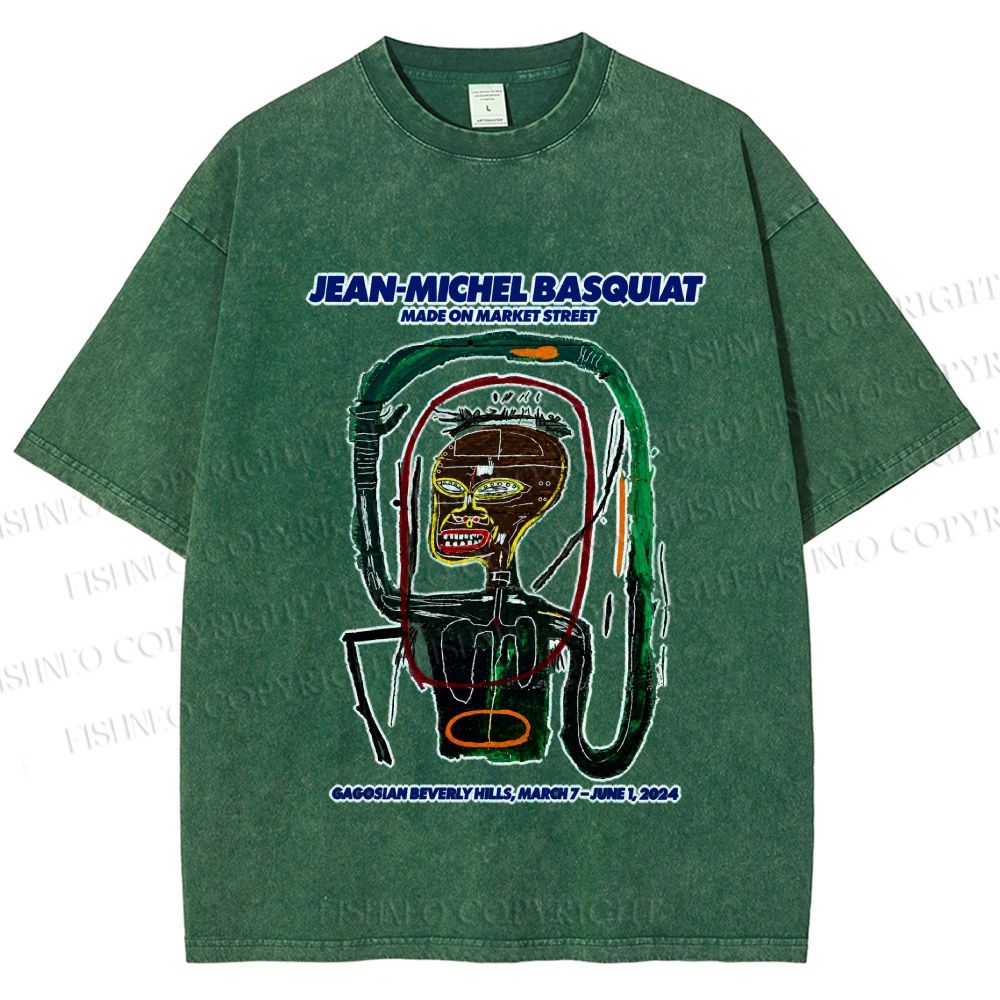 Unisex Jean-Michel Basquiat Flexible Printed Washed Tee