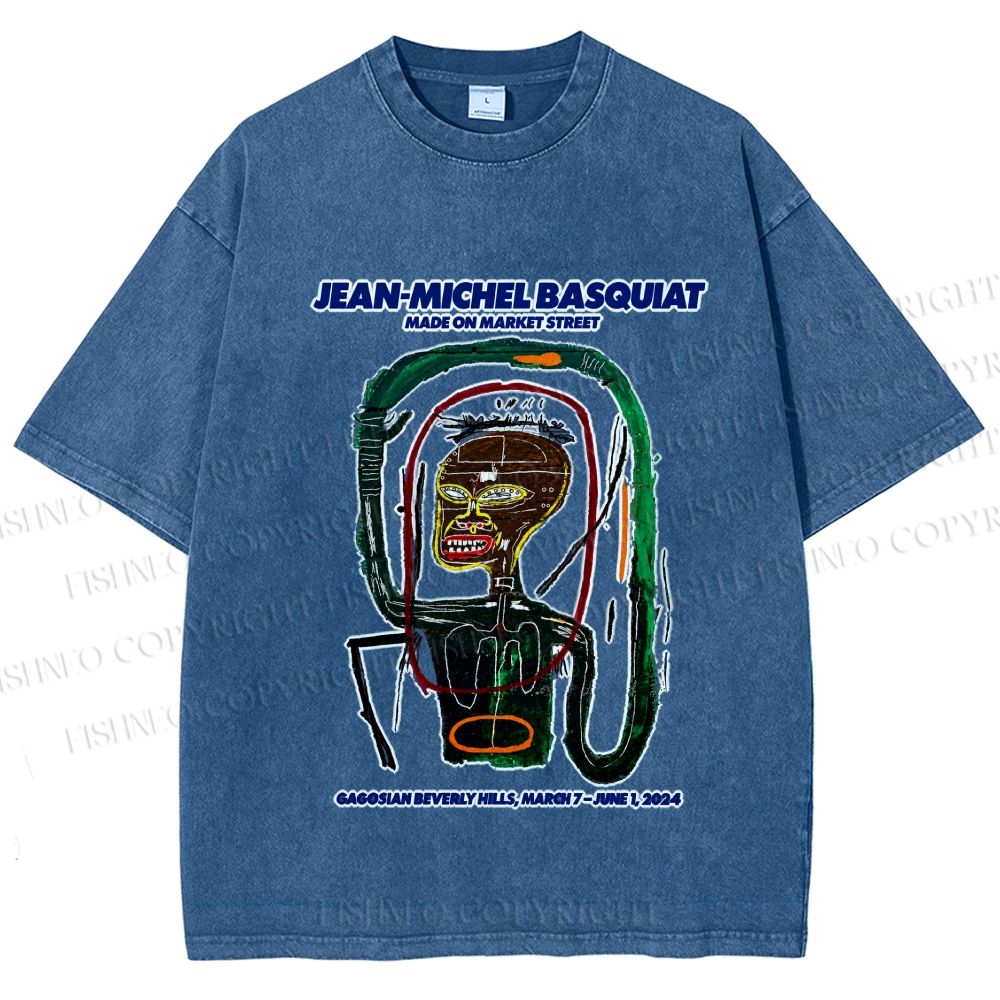 Unisex Jean-Michel Basquiat Flexible Printed Washed Tee