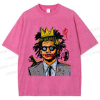 Unisex Jean Michel Basquiat Printed Washed Tee
