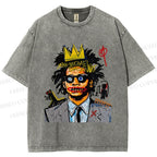 Unisex Jean Michel Basquiat Printed Washed Tee