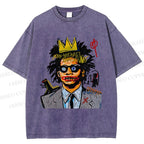 Unisex Jean Michel Basquiat Printed Washed Tee