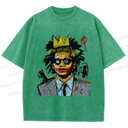 Unisex Jean Michel Basquiat Printed Washed Tee