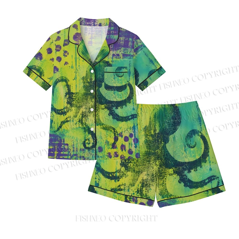 Octopus Graffiti Printed Pajama Sets