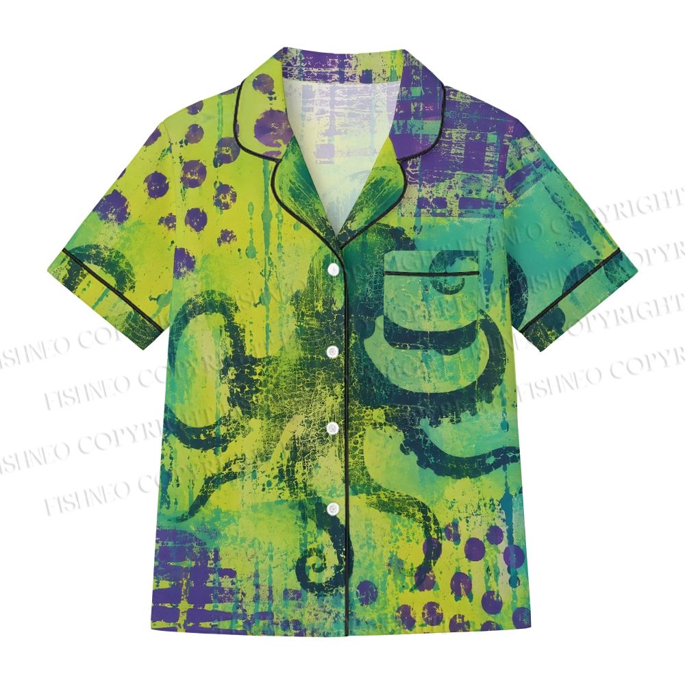 Octopus Graffiti Printed Pajama Sets