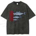 Unisex Super Tuna Printed Washed Tee