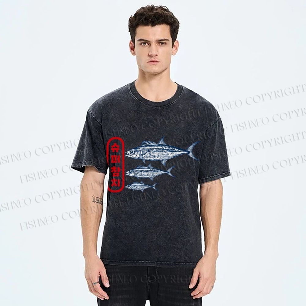 Unisex Super Tuna Printed Washed Tee