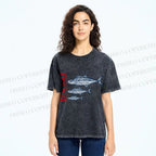 Unisex Super Tuna Printed Washed Tee
