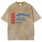 Unisex Super Tuna Printed Washed Tee