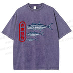 Unisex Super Tuna Printed Washed Tee