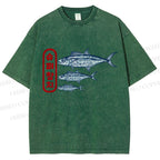 Unisex Super Tuna Printed Washed Tee
