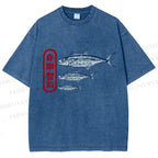 Unisex Super Tuna Printed Washed Tee