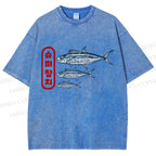 Unisex Super Tuna Printed Washed Tee