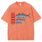 Unisex Super Tuna Printed Washed Tee