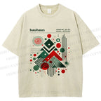 Unisex Christmas Tree in Bauhaus Style Printed Washed Tee