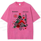 Unisex Christmas Tree in Bauhaus Style Printed Washed Tee