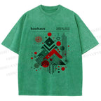 Unisex Christmas Tree in Bauhaus Style Printed Washed Tee