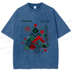 Unisex Christmas Tree in Bauhaus Style Printed Washed Tee