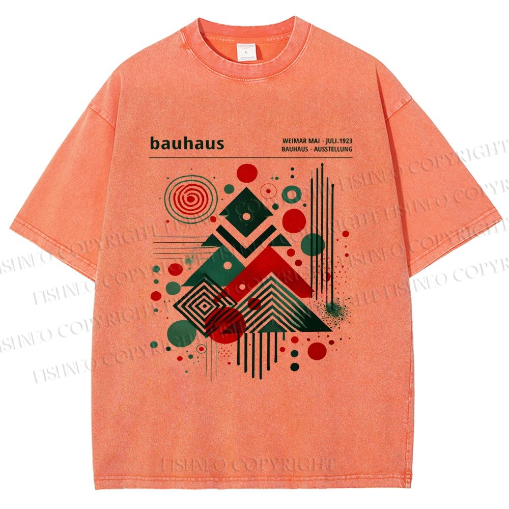 Unisex Christmas Tree in Bauhaus Style Printed Washed Tee