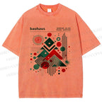 Unisex Christmas Tree in Bauhaus Style Printed Washed Tee