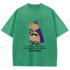 Unisex Funny Wizard Capybara Printed Washed Tee