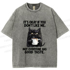 Unisex Sassy Cat Energy Printed Washed Tee