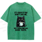 Unisex Sassy Cat Energy Printed Washed Tee