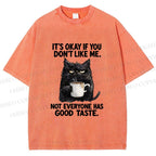 Unisex Sassy Cat Energy Printed Washed Tee