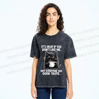 Unisex Sassy Cat Energy Printed Washed Tee