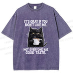 Unisex Sassy Cat Energy Printed Washed Tee
