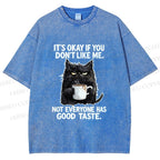 Unisex Sassy Cat Energy Printed Washed Tee