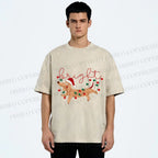 Unisex Bright Dachshund in Christmas Printed Washed Tee