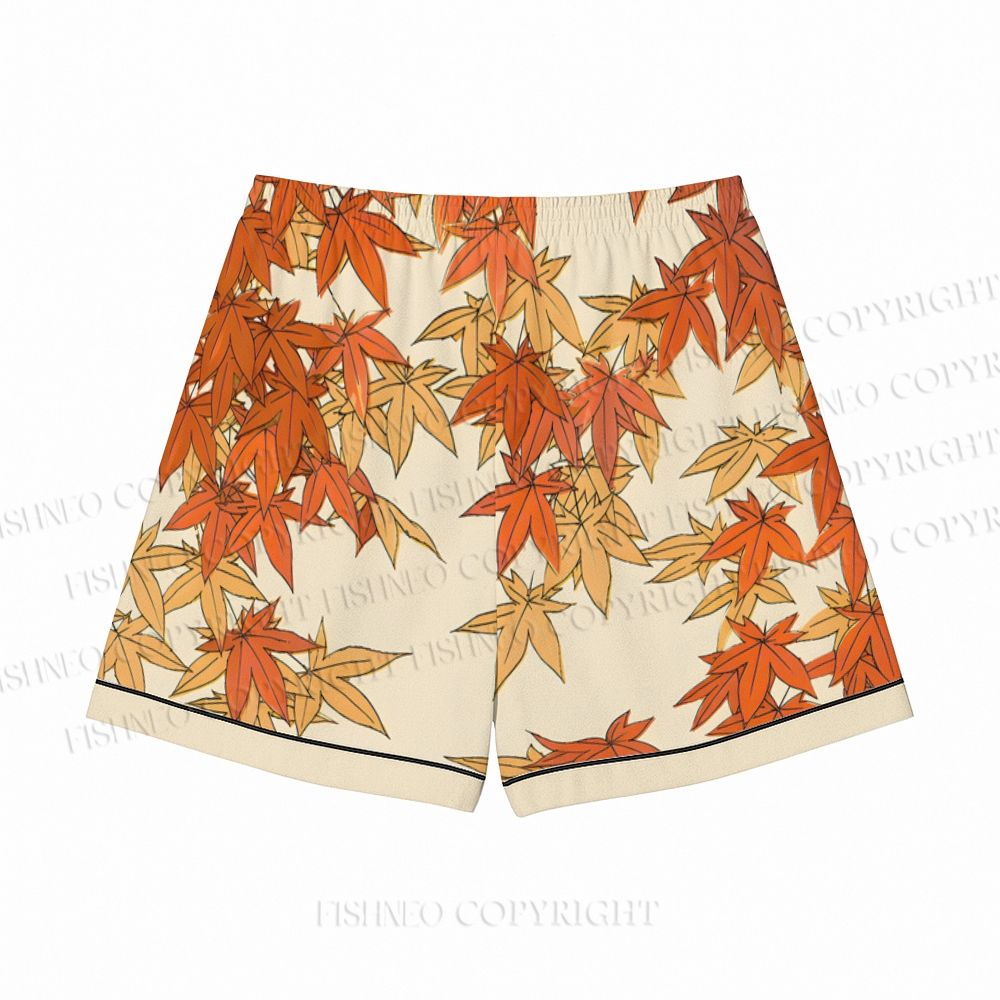 Vintage Bird in Maple Leaves Pajama sets