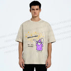 Unisex  Wizard Cat Abracatabra Printed Washed Tee