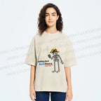 Unisex Skeleton Napoleon Pun Printed Washed Tee