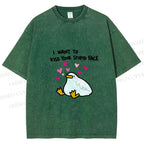 Unisex Duck Kiss Meme Printed Washed Tee
