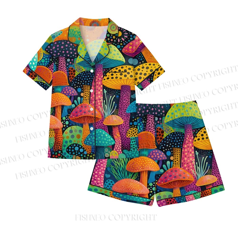 Yayoi Kusama Multicolor Mushroom Pajama sets