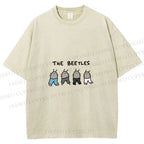 Unisex The Beetles Meme Printed Washed Tee