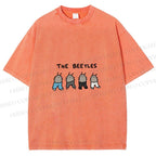 Unisex The Beetles Meme Printed Washed Tee