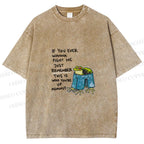 Unisex Frog Fight Meme Printed Washed Tee