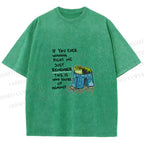 Unisex Frog Fight Meme Printed Washed Tee
