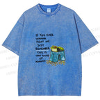 Unisex Frog Fight Meme Printed Washed Tee
