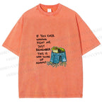 Unisex Frog Fight Meme Printed Washed Tee