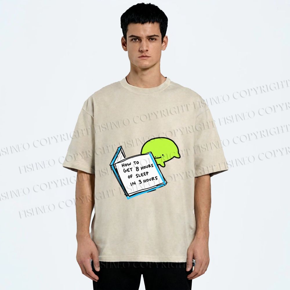 Unisex Sleep Meme How To Get 8 Hours Printed Washed Tee