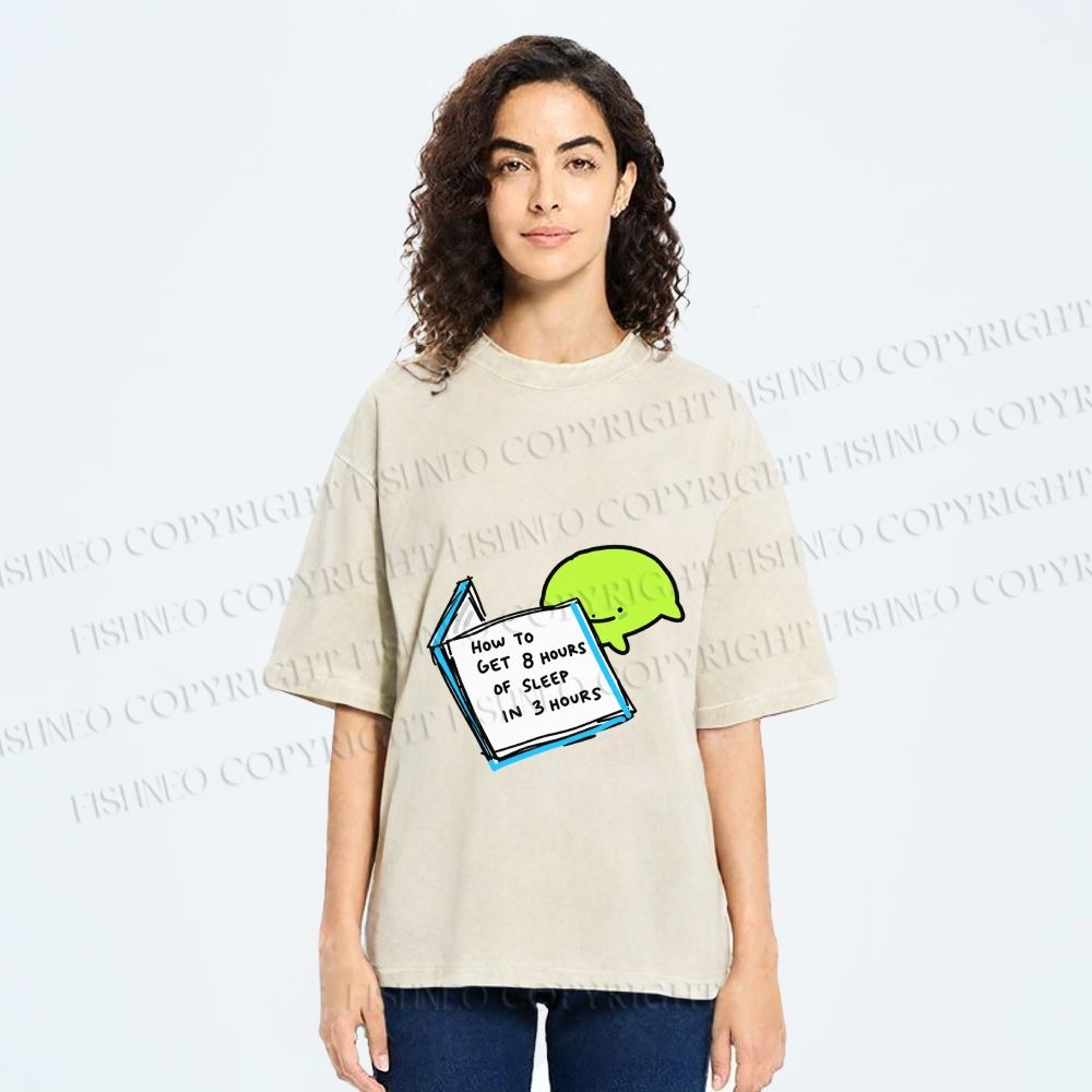 Unisex Sleep Meme How To Get 8 Hours Printed Washed Tee