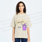 Unisex  Wizard Cat Abracatabra Printed Washed Tee