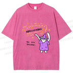 Unisex  Wizard Cat Abracatabra Printed Washed Tee