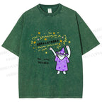 Unisex  Wizard Cat Abracatabra Printed Washed Tee