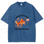 Unisex Goldfish I Meant To Reply Printed Washed Tee